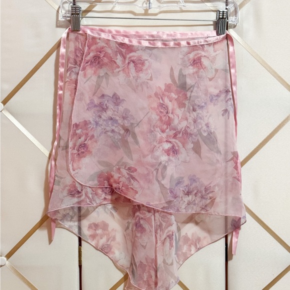 Trienawear Dresses & Skirts - Trienawear | High-Low Ballet Wrap Skirt | Pink Floral | Women’s OS